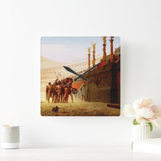 Ave Caesar by Jean-Leon Gerome Vierkante Klok (Huis)