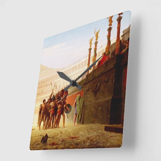 Ave Caesar by Jean-Leon Gerome Vierkante Klok (Hoek)