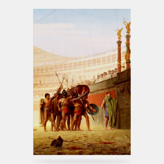 Ave Caesar door Jean-Léon Gérôme Acryl Bord (Voorkant)