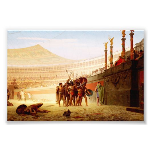 Ave Caesar door Jean-Leon Gerome Foto Afdruk (Voorkant)