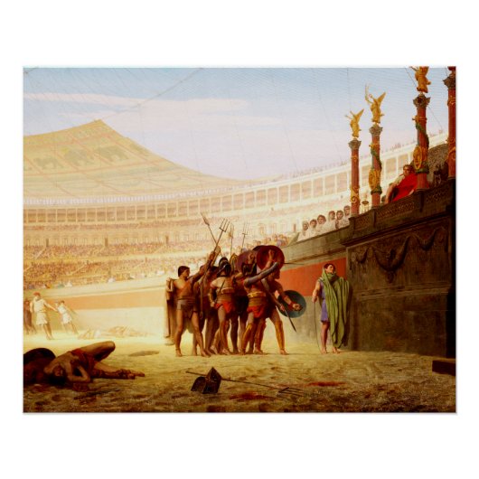 Ave Caesar van Jean-Leon Gerome Perfect Poster (Voorkant)