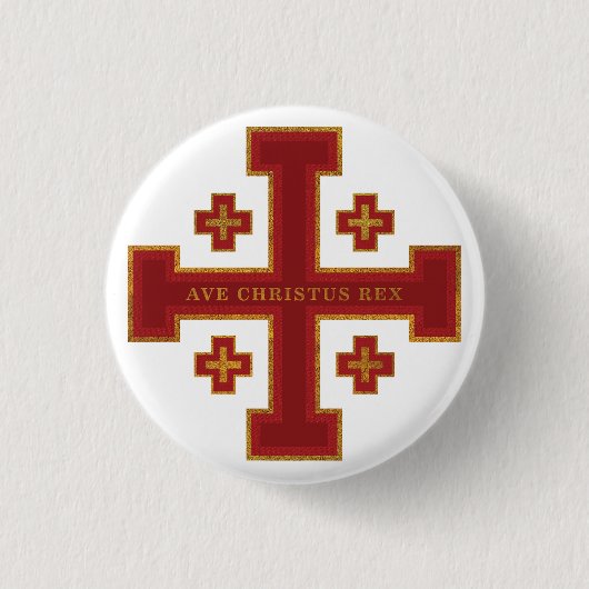 Ave Christus Rex Ronde Button 3,2 Cm (Voorkant)