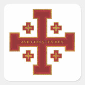 Ave Christus Rex Vierkante Sticker (Voorkant)