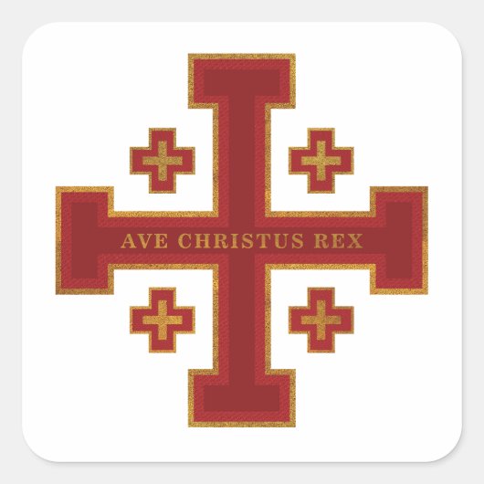 Ave Christus Rex Vierkante Sticker (Voorkant)