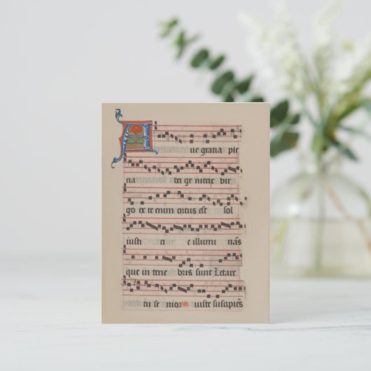 Ave gratia plena - Antiphon Medieval Manuscript Briefkaart (Staand voorkant)
