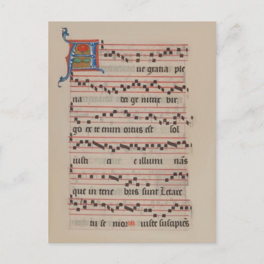 Ave gratia plena - Antiphon Medieval Manuscript Briefkaart (Voorkant)