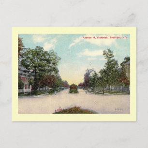 Ave. H, Flatbush, Brooklyn, New York Vintage Briefkaart