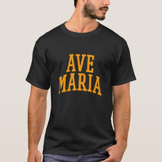 Ave Maria Athletic Arch College University Style T-shirt (Voorkant)