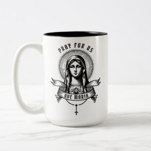 Ave Maria, bid voor ons Tweekleurige Koffiemok