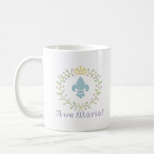 Ave Maria Cross Stitch Kijk Amerikaanse Mok met lo