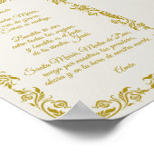 Ave María Elegant Off-White and Gold Botanicals Po Poster (Hoek)