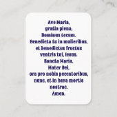 Ave Maria Gebed Kaart - Latin Hail Mary Plaatskaartje (Achterkant)