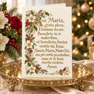 Ave Maria & Heilige Familie katholieke kerst Feestdagen Kaart