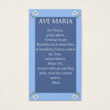 AVE MARIA Latin Prayer Kaarten