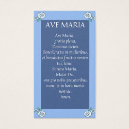 AVE MARIA Latin Prayer Kaarten Visitekaartje