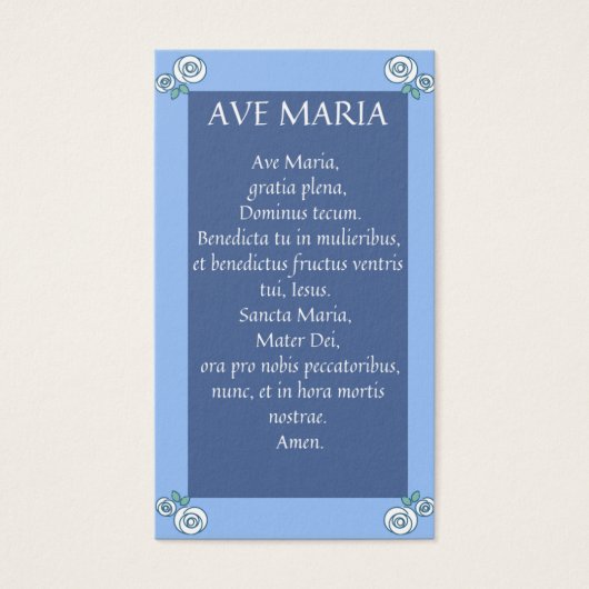AVE MARIA Latin Prayer Kaarten Visitekaartje (Voorkant)