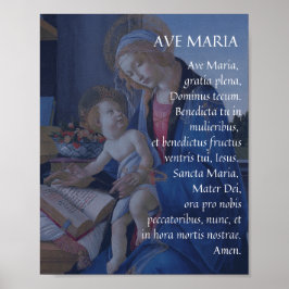AVE MARIA Latin Prayer Poster