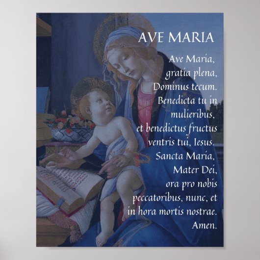 AVE MARIA Latin Prayer Poster (Voorkant)