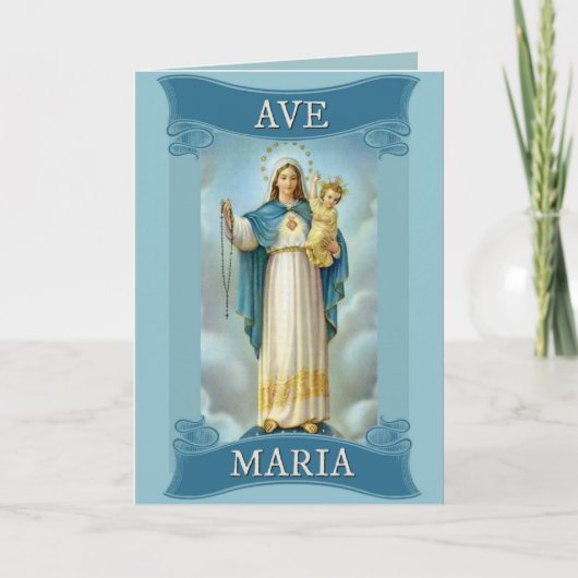 AVE MARIA MAAGD MARIA KIND JEZUS Rozenkrans Kaart (Voorkant)