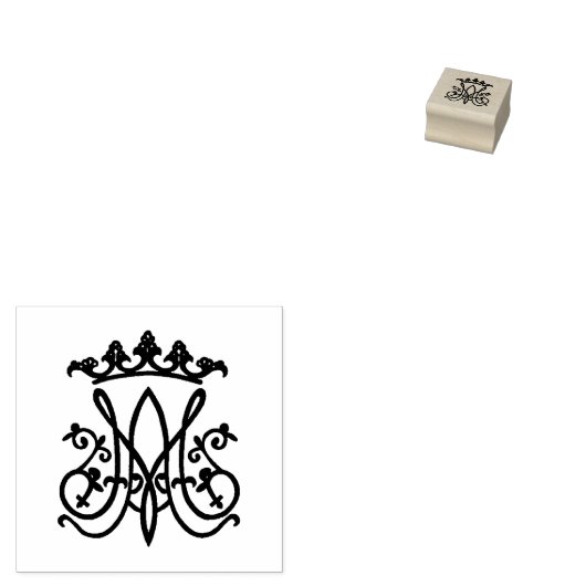 Ave Maria Monogram Rubber Stempel (Gestempeld)
