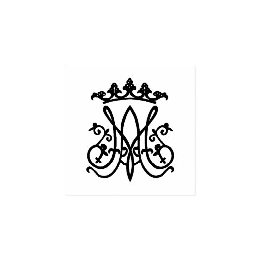 Ave Maria Monogram Rubber Stempel (Afrduk)