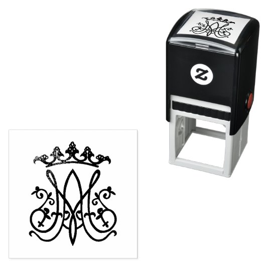 Ave Maria Monogram Zelfinktende Stempel (In situ)