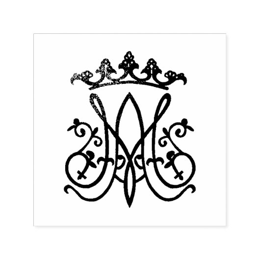 Ave Maria Monogram Zelfinktende Stempel (Design)