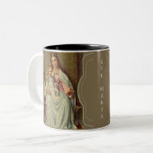 AVE MARIA QUEEN MARY BABY JESUS THRONE SCEPTER TWEEKLEURIGE KOFFIEMOK (Voorkant links)