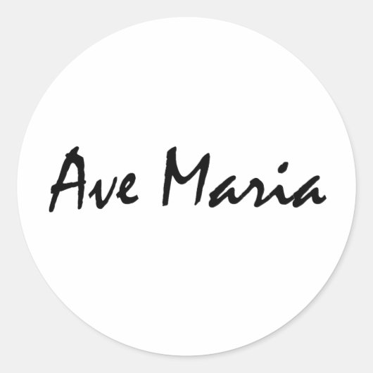 Ave Maria Ronde Sticker (Voorkant)