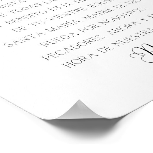 Ave Maria Spaans Gebed Poster (Hoek)