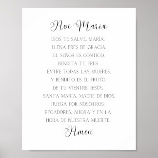 Ave Maria Spaans Gebed Poster