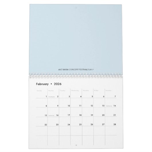 Ave maria Two Page, Medium, White Calendar Kalender (Feb 2026)