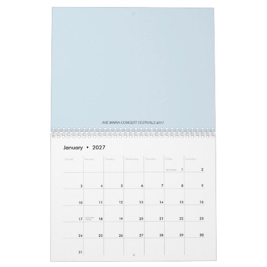 Ave maria Two Page, Medium, White Calendar Kalender (Jan 2027)