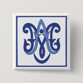 Ave Maria Vierkante Button 5,1 Cm (Voorkant)