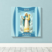 AVE MARIA VIRGIN MARY CHRIST CHILD Rosary Canvas Afdruk (Insitu (Houten vloer))