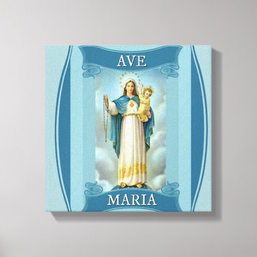 AVE MARIA VIRGIN MARY CHRIST CHILD Rosary Canvas Afdruk (Voorkant)