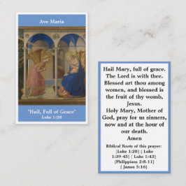 Ave Maria Wees Gegroet Maria gebedskaart Visitekaartje