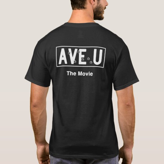 Ave U Movie Street Sign Donker T-shirt (Achterkant)