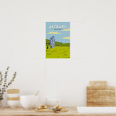 Avebury Engeland Reizen Kunst Vintage Poster (Keuken)
