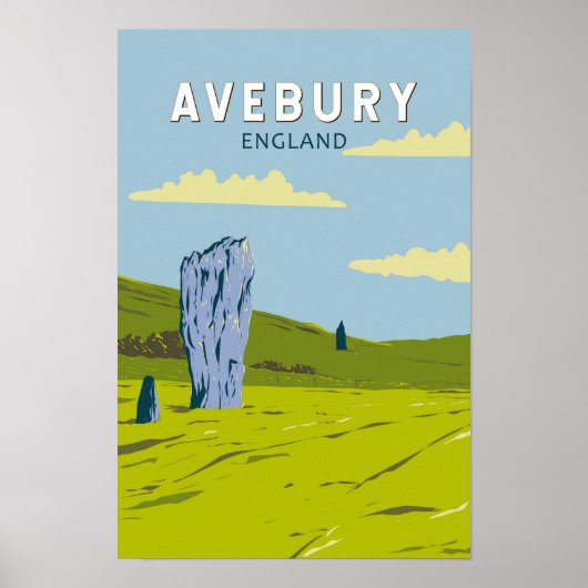 Avebury Engeland Reizen Kunst Vintage Poster (Voorkant)