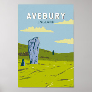 Avebury Engeland Reizen Kunst Vintage Poster
