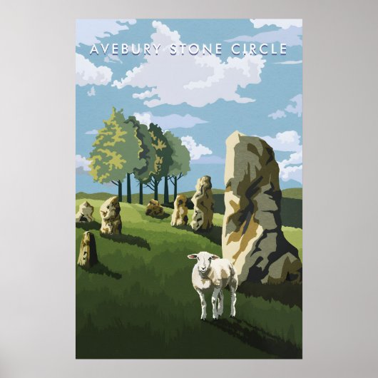 Avebury Stone Circle Wiltshire Reisposter Poster (Voorkant)