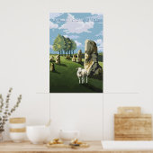 Avebury Stone Circle Wiltshire Travel Poster (Keuken)
