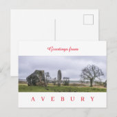 Avebury stone uitzicht briefkaart (Voorkant / Achterkant)