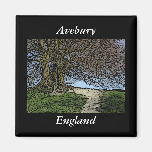 Avebury, Wiltshire, Engeland. Boom en pad. Magneet