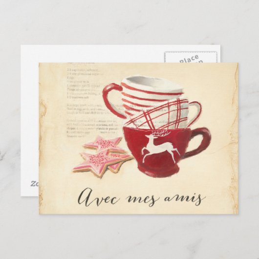 Avec Mes Amis Briefkaart (Voorkant / Achterkant)