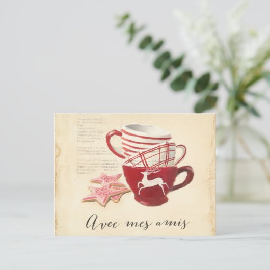 Avec Mes Amis Briefkaart (Staand voorkant)