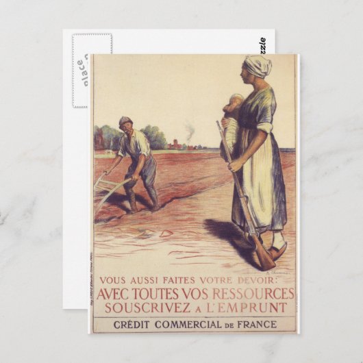 Avec Toutes Vos Ressources Propaganda Poster Briefkaart (Voorkant / Achterkant)