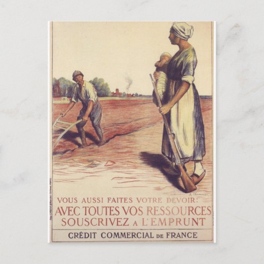 Avec Toutes Vos Ressources Propaganda Poster Briefkaart (Voorkant)