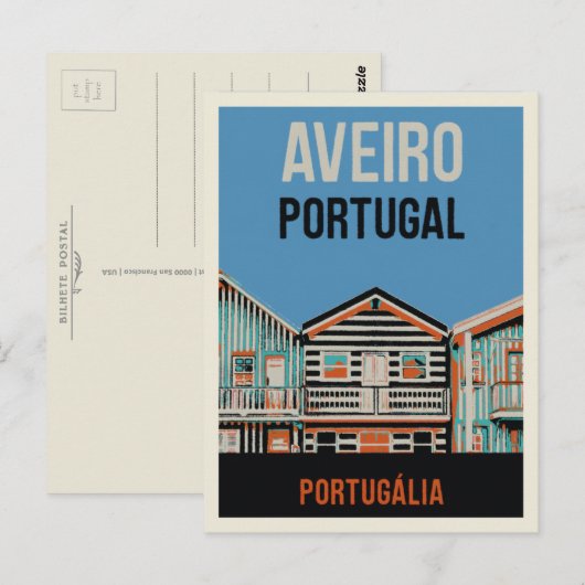 Aveiro Portugal Briefkaart (Voorkant / Achterkant)